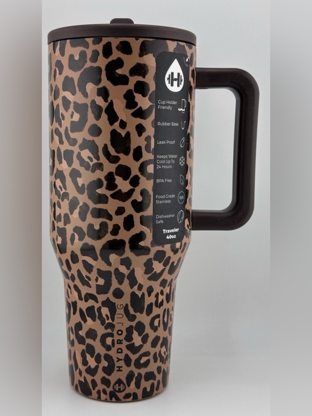 Hydrojug Savanna leopard 40 ounce Tumbler NEW w/ tags